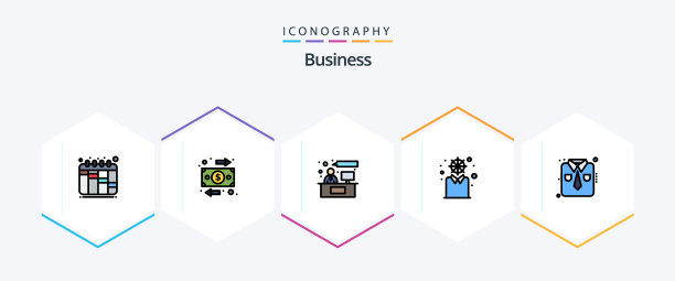 商业25填充线图标包，包括衬衫图片下载