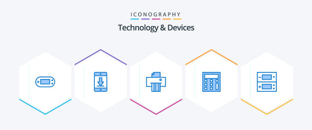 设备25个蓝色图标包，包括游戏控制台图片下载