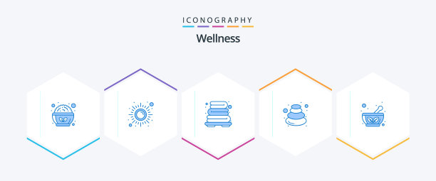 健康25蓝色图标包包括碗水疗图片下载