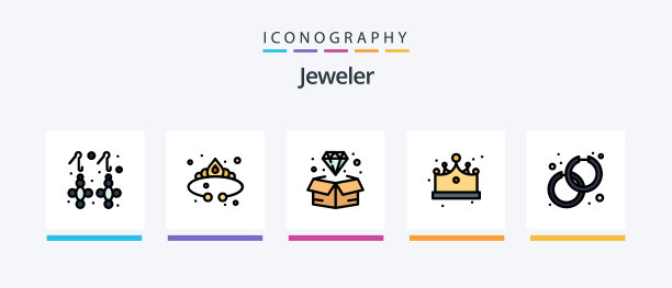 珠宝线填充5图标包包括图片下载