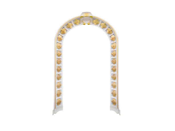 白色背景上金色饰品孤立的门口图片下载