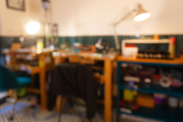 工作台与工具散焦背景图片下载