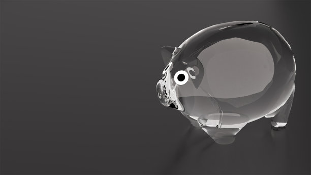 3d透明储蓄罐。一个透明的储蓄罐的3d渲染插图。粉色存钱罐的概念，用于设计网页，在线服务。关于金融和储蓄主题的概念。图片下载