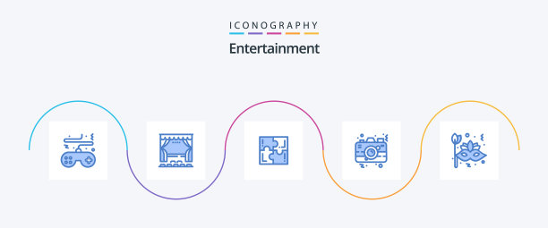 娱乐蓝色5图标包包括照片图片下载