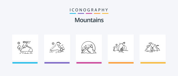 山脉线5图标包包括山晚图片下载