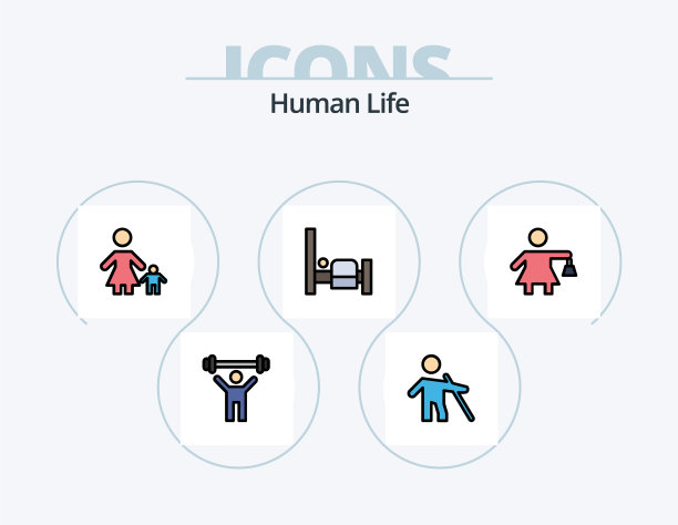 人线填充图标包5个图标设计妈妈图片下载