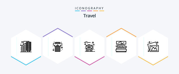 旅行25线图标包，包括相机室图片下载