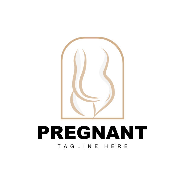 怀孕标志，母婴保健设计，孕妇和婴儿药物品牌图标矢量图片下载