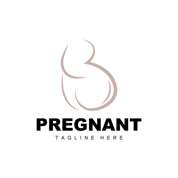怀孕标志，母婴保健设计，孕妇和婴儿药物品牌图标矢量图片下载
