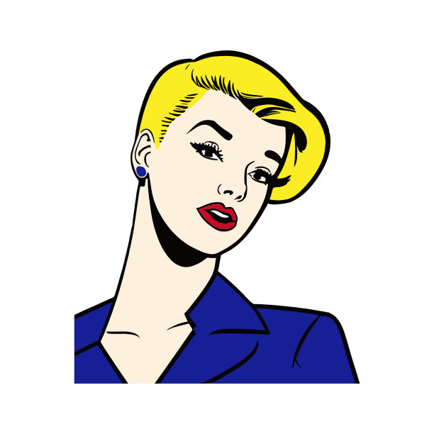 波普艺术肖像老板商业女人孤立的白色图片下载