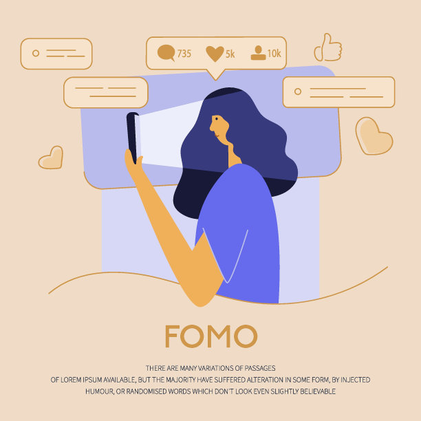 这个女人有手机成瘾，FOMO，设备坏习惯。她躺在床上，睡着了，看看智能手机，在虚拟社交网络上聊天或玩游戏。她救了自己，就自由了。图片下载