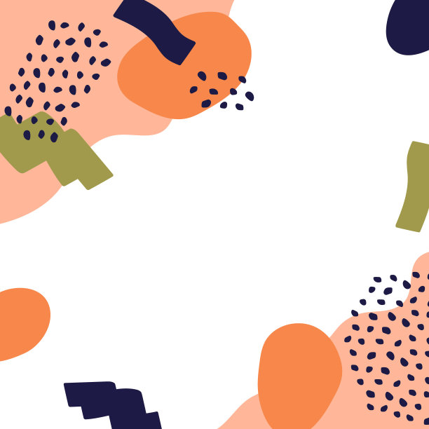 手绘的抽象方形模板与透明的背景和地方的文字或照片。手绘矢量模板在柔和的颜色为社交媒体帖子图片下载