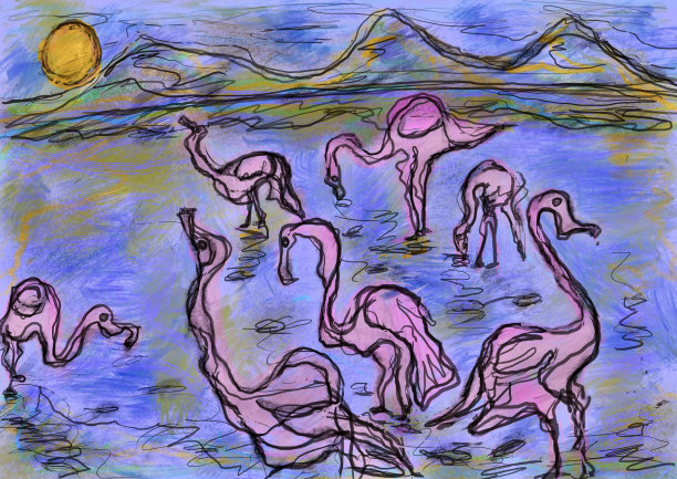 粉红色的火烈鸟图片下载