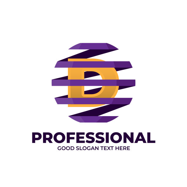 全球丝带插图标志设计，抽象的全球图标模板与字母图片下载