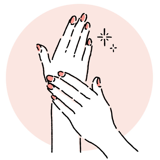 手部护肤美容插画。图片下载