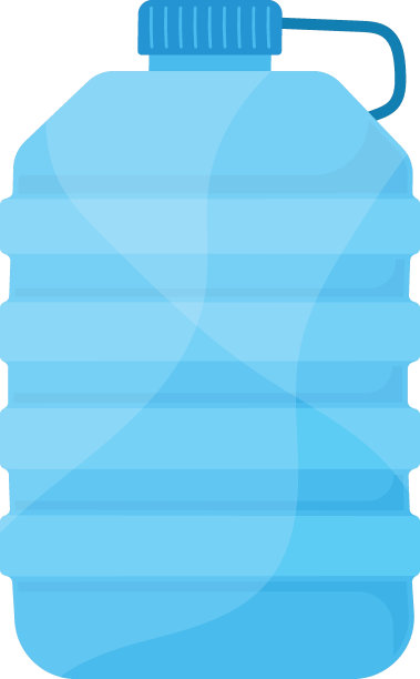 塑料水罐概念，营地饮用水储存矢量彩色图标设计，露营和户外符号，极限运动设备标志，野生动物和探险元素库存插图图片下载