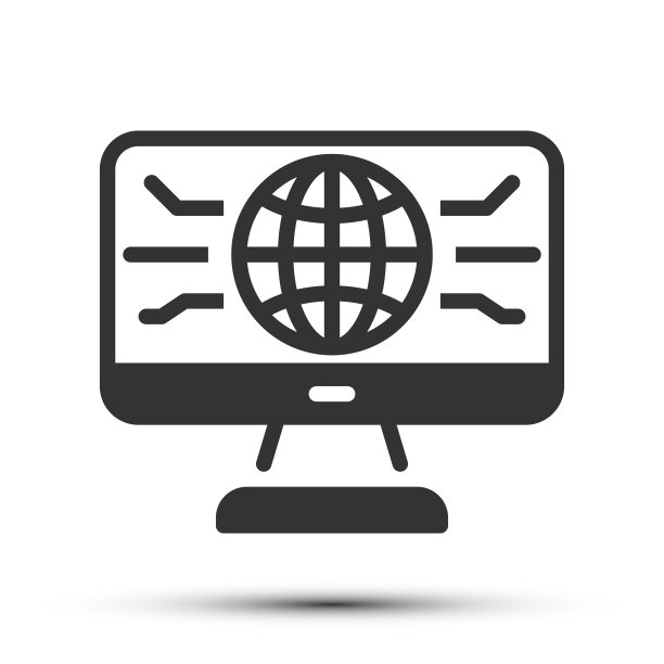 简单的计算机轮廓图标，机器和技术相关的概念在白色背景图片下载