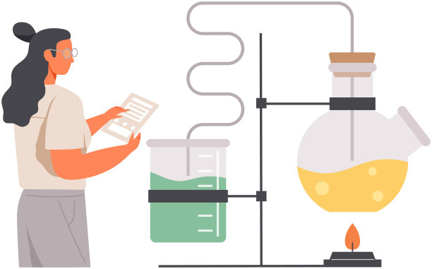 科学家用仪器进行实验室分析。用烧瓶学习化学科学的想法图片下载