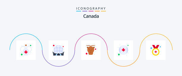 加拿大平5图标包包括奖励徽章图片下载