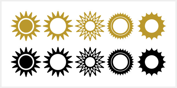 太阳图标被隔离。模板剪贴艺术。矢量股票插图。每股收益10图片下载