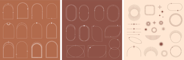 现代极简主义美学线性框架弧图片下载