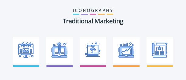 传统营销蓝色5图标包包括图片下载