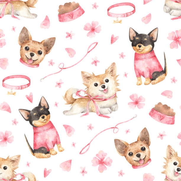 图案与吉娃娃狗图片下载