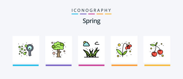 春季线填充5图标包包括蜂蜜图片下载