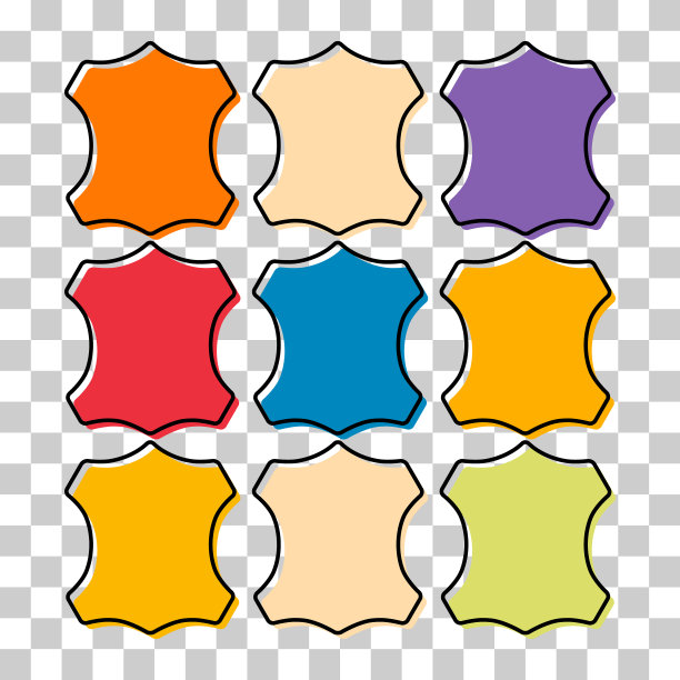 集皮革皮革时尚图标，动物材料图形标志，纹理设计矢量插图图片下载