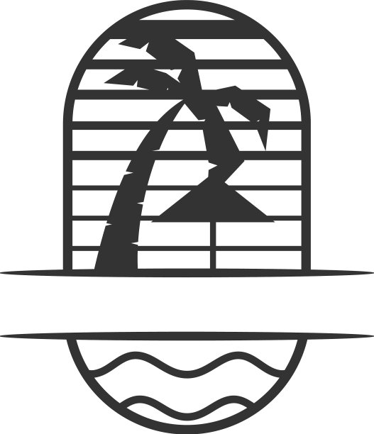 夏日海滩度假标志模板图标品牌图片下载