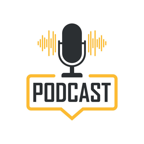 播客麦克风图标在平面风格。孤立背景上的音频采访矢量插图。工作室讲者招牌经营理念。图片下载