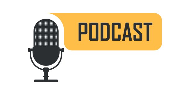 播客麦克风图标在平面风格。孤立背景上的音频采访矢量插图。工作室讲者招牌经营理念。图片下载