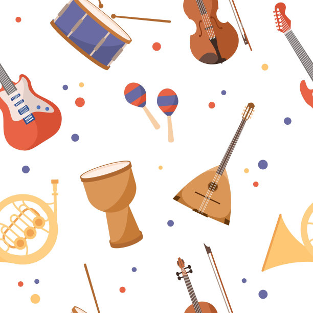 乐器无缝花纹图片下载