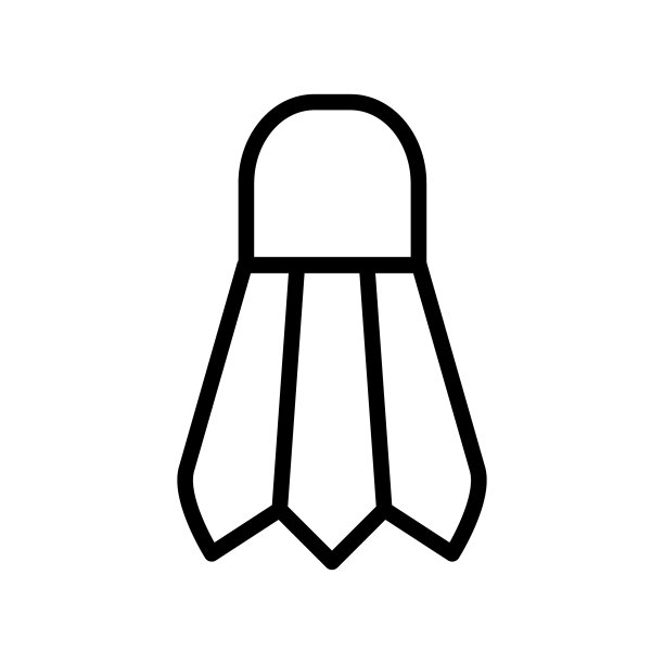 毽子图标线隔离在白色上图片下载