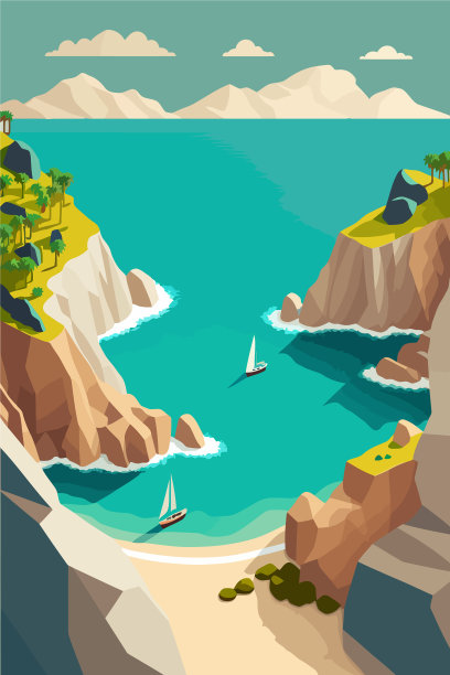 从海面上看海岸线图片下载