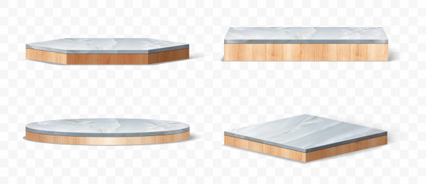 3d套大理石与木桌面讲台图片下载