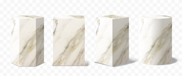 一套抽象几何的大理石基座图片下载