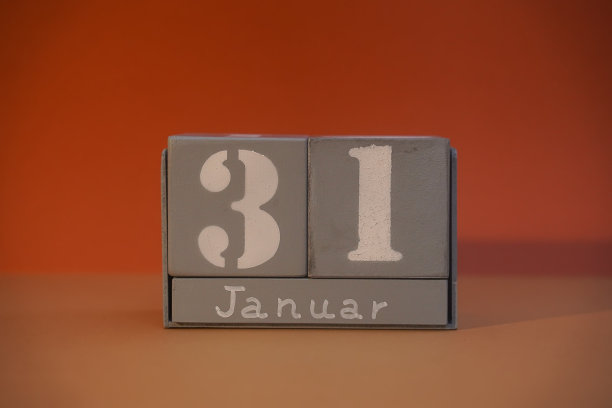 1月31日，灰色木块。日历立方体日期1月31日。日期的概念。文本复制空间。教育数据集图片下载