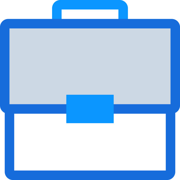 行李箱商务图标以蓝色多色调风格图片下载