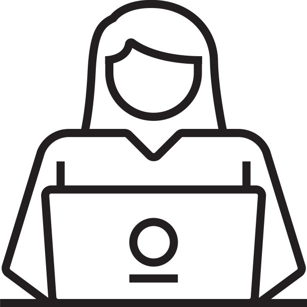 员工业务人员图标与黑色轮廓图片下载