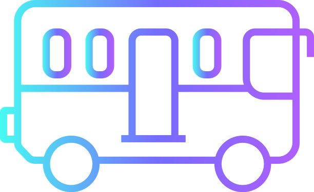 蓝色渐变的公交车交通图标图片下载