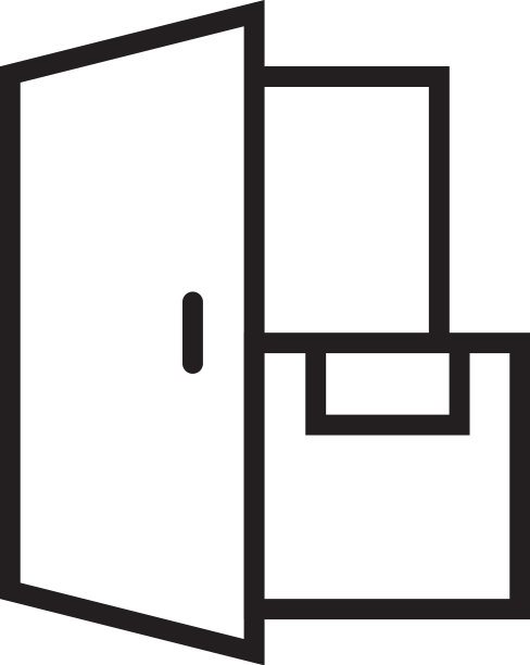 送货上门服务图标与黑色轮廓图片下载