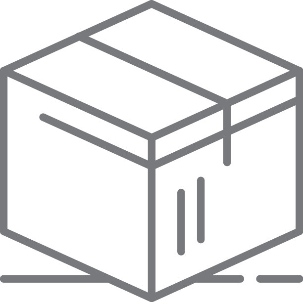 包裹递送服务图标与黑色轮廓图片下载