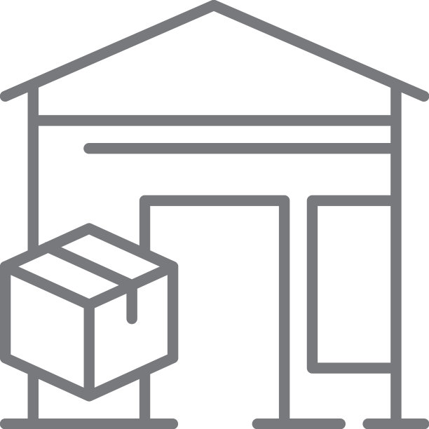 送货上门服务图标与黑色轮廓图片下载