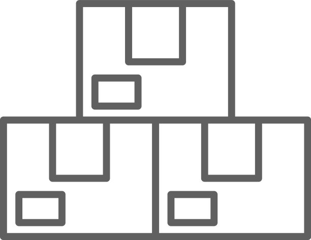 盒子送货服务图标与黑色轮廓图片下载