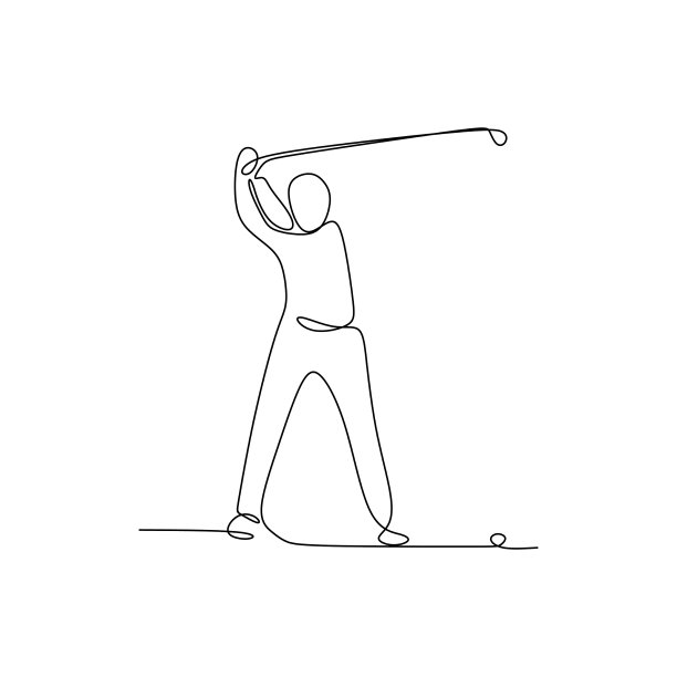 高尔夫球选手连续拉线图片下载