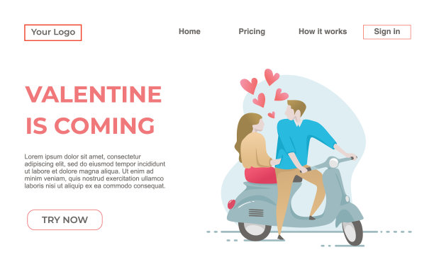 登陆页面模板夫妇与约会应用程序图片下载