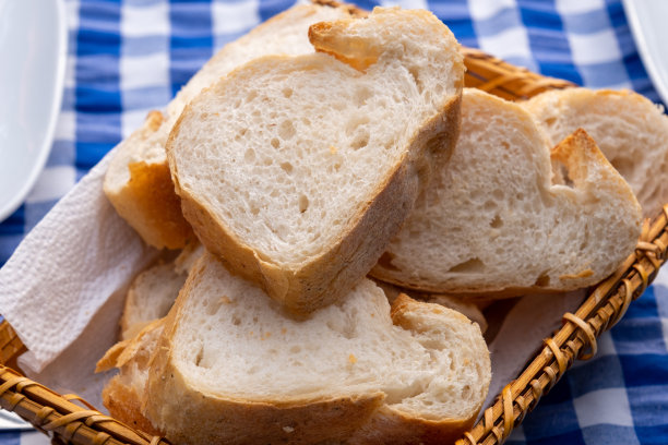 餐桌上的面包篮图片下载