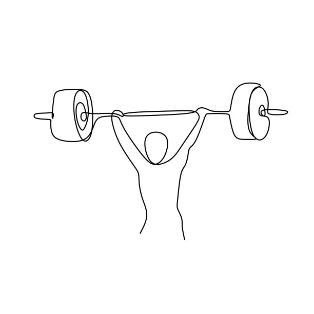 画一条连续的举重线图片下载