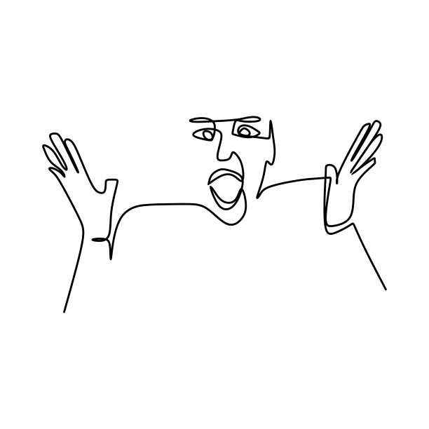 画一条连续的面部表情线图片下载